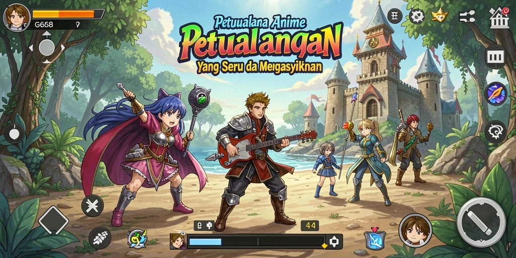 Tangkapan layar G668 menampilkan aksi seru dalam permainan Anime.
