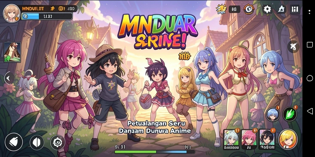 Gameplay seru MNDUIT dengan karakter anime terkenal.