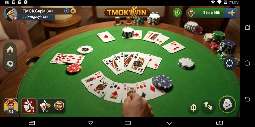 Screenshot gameplay TMOKWIN menunjukkan serunya permainan Gaple.