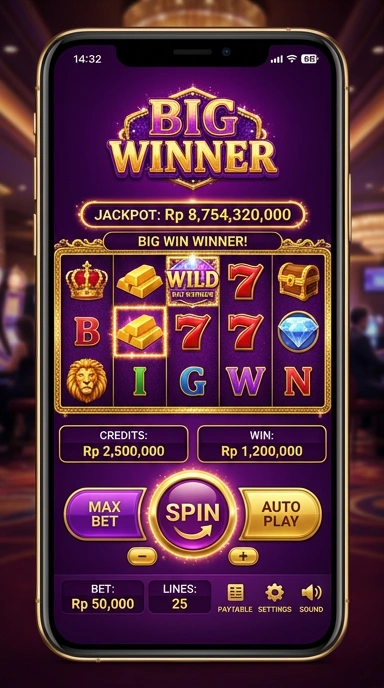 Tampilan antarmuka pengguna bigwinner yang simpel dan efisien.